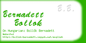bernadett bollok business card