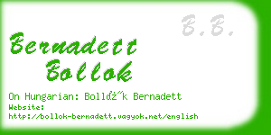 bernadett bollok business card